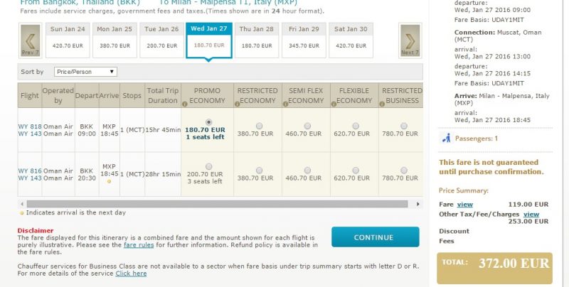 Oferta Oman Air