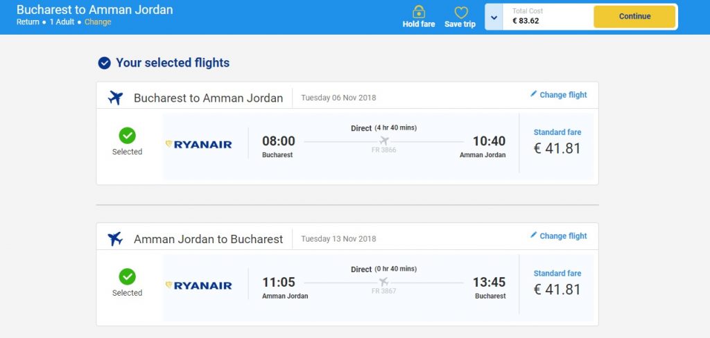 Ryanair Bucuresti Amman