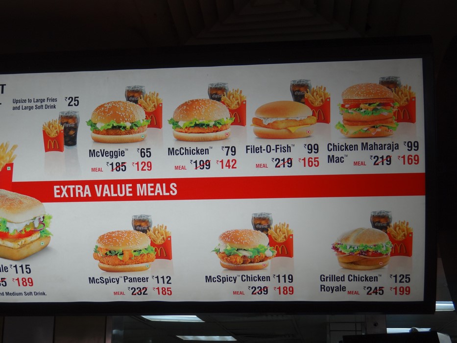 McDonalds India menu