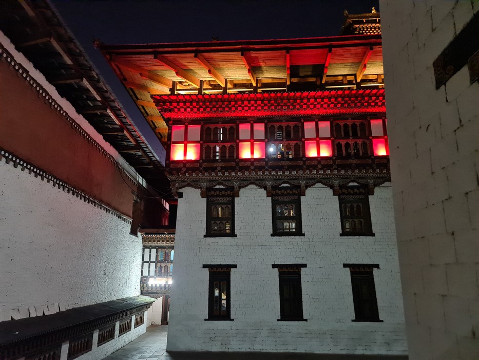 Thimphu dzong by night