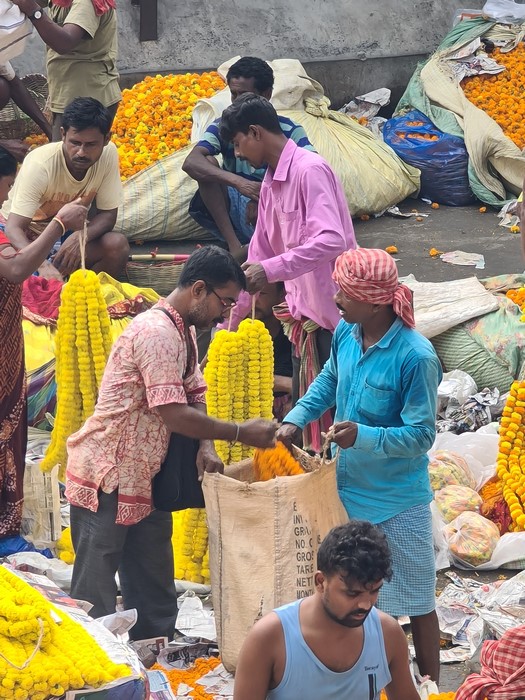 Flower market Calcutta